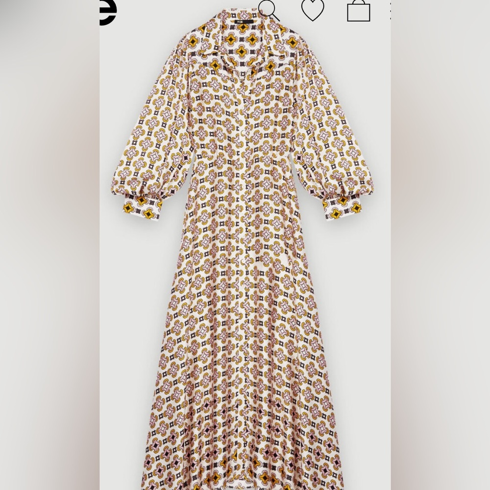 Maje Multicolor Geometric Long Sleeve Dress